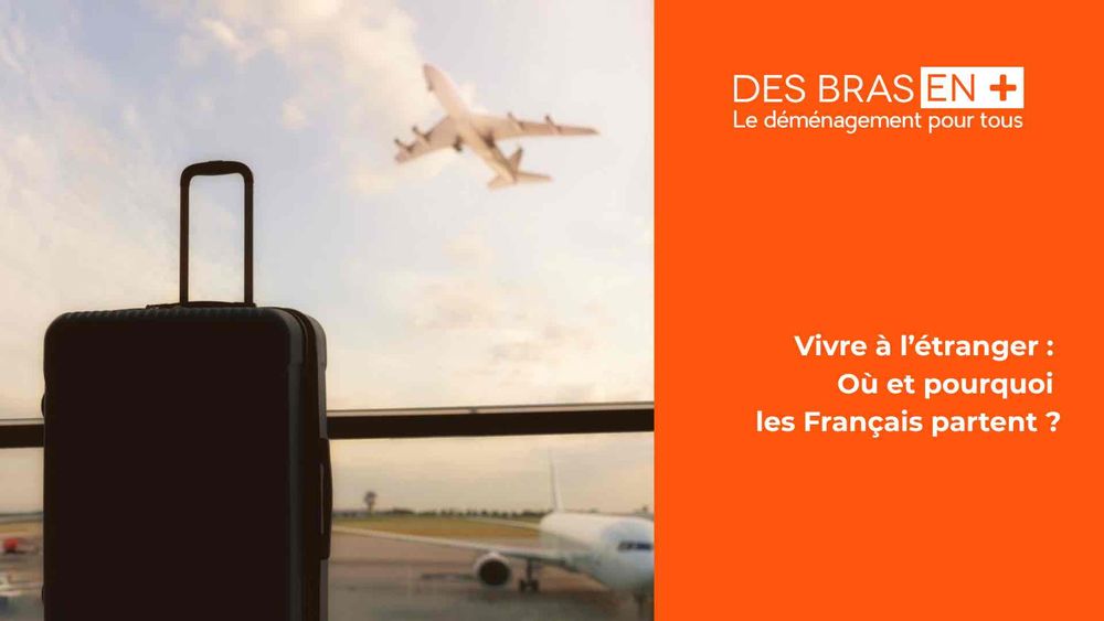 valise avec un avion décollant de l'aéroport et bannière des bras en plus