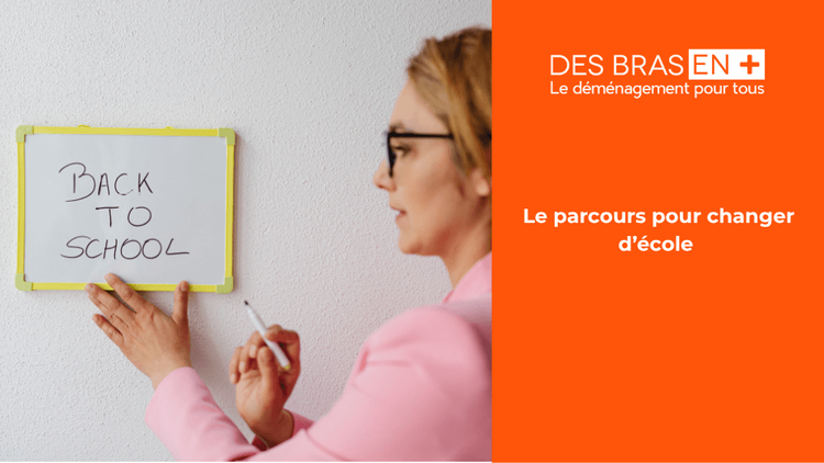 Femme préparant la rentrée scolaire de ses enfants après un déménagement.