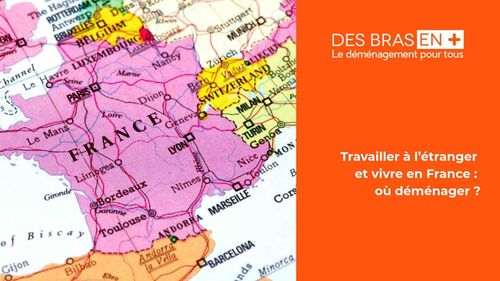 carte de France avec les pays frontaliers et bannière Des Bras en Plus